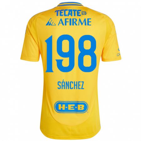 Kandiny Gyermek Diego Sánchez #198 Arany Sárga Hazai Jersey 2024/25 Mez Póló Ing