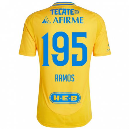 Kandiny Gyermek Rodrigo Ramos #195 Arany Sárga Hazai Jersey 2024/25 Mez Póló Ing