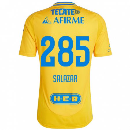 Kandiny Gyermek Bryan Salazar #285 Arany Sárga Hazai Jersey 2024/25 Mez Póló Ing