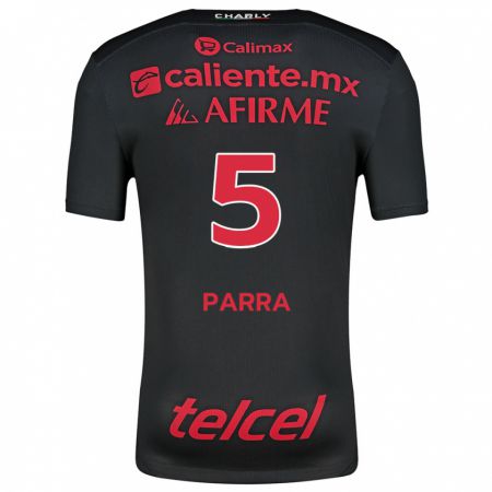 Kandiny Gyermek Rodrigo Parra #5 Fekete Piros Hazai Jersey 2024/25 Mez Póló Ing