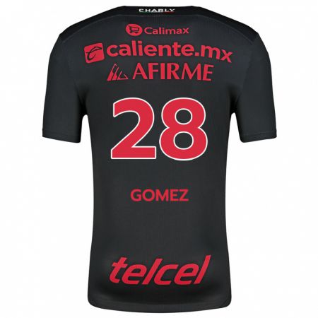 Kandiny Gyermek Alejandro Gómez #28 Fekete Piros Hazai Jersey 2024/25 Mez Póló Ing