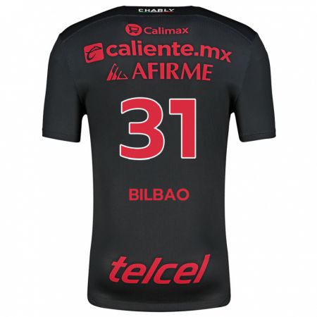 Kandiny Gyermek Unai Bilbao #31 Fekete Piros Hazai Jersey 2024/25 Mez Póló Ing