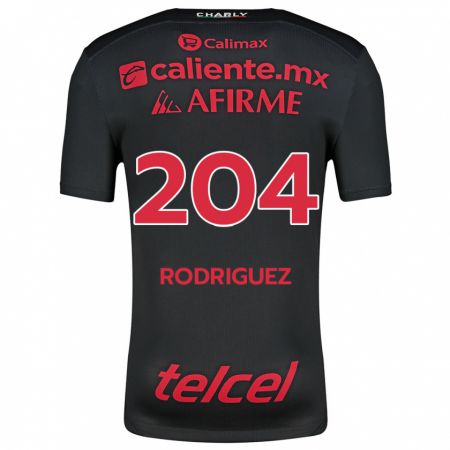 Kandiny Gyermek Jesús Rodríguez #204 Fekete Piros Hazai Jersey 2024/25 Mez Póló Ing