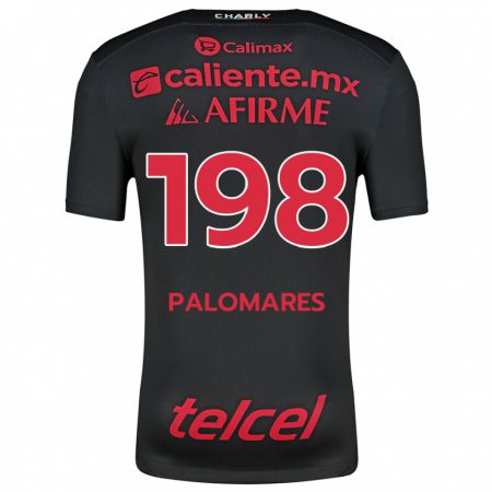 Kandiny Gyermek Ramón Palomares #198 Fekete Piros Hazai Jersey 2024/25 Mez Póló Ing