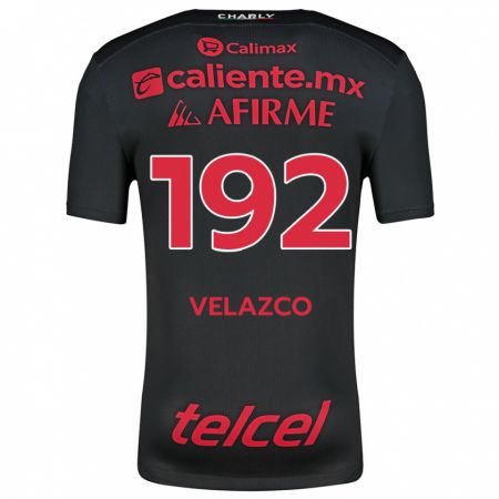 Kandiny Gyermek Emiliano Velazco #192 Fekete Piros Hazai Jersey 2024/25 Mez Póló Ing