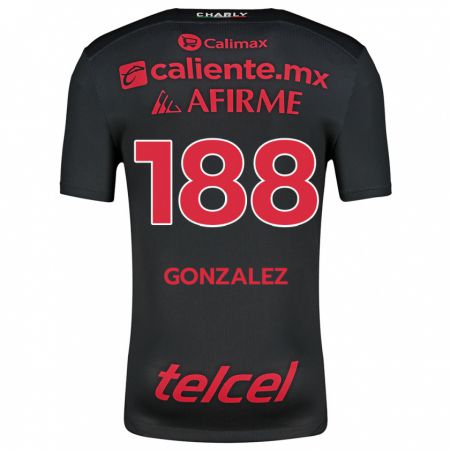 Kandiny Gyermek Jorge González #188 Fekete Piros Hazai Jersey 2024/25 Mez Póló Ing