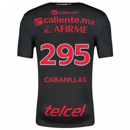 Kandiny Gyermek Osvaldo Cabanillas #295 Fekete Piros Hazai Jersey 2024/25 Mez Póló Ing