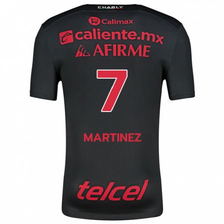 Kandiny Gyermek Alejandro Martínez #7 Fekete Piros Hazai Jersey 2024/25 Mez Póló Ing