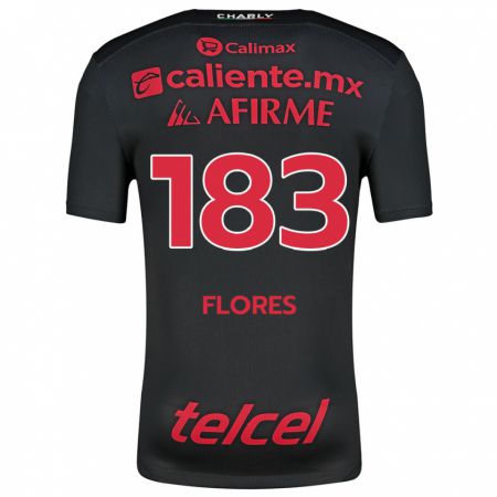 Kandiny Gyermek Abraham Flores #183 Fekete Piros Hazai Jersey 2024/25 Mez Póló Ing