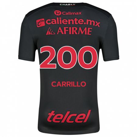 Kandiny Gyermek Manuel Carrillo #200 Fekete Piros Hazai Jersey 2024/25 Mez Póló Ing