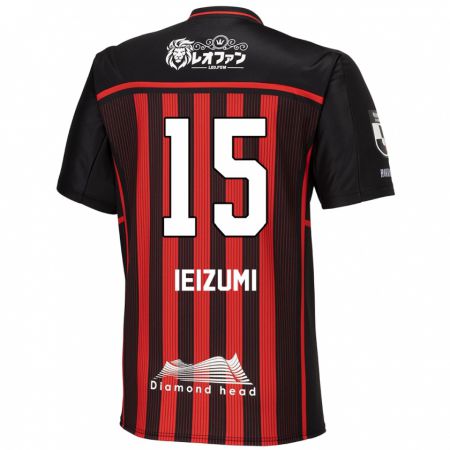 Kandiny Gyermek Rei Ieizumi #15 Piros Fekete Hazai Jersey 2024/25 Mez Póló Ing