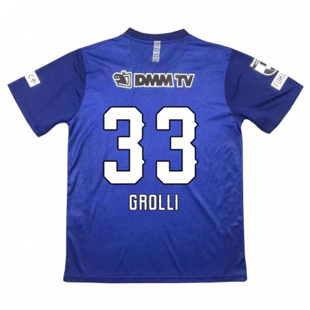 Kandiny Gyermek Douglas Grolli #33 Sötétkék Hazai Jersey 2024/25 Mez Póló Ing