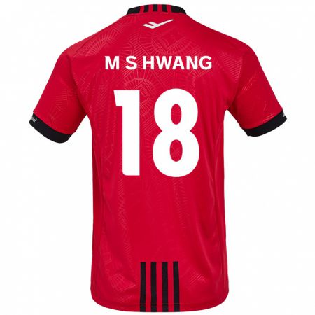 Kandiny Gyermek Seong-Min Hwang #18 Piros Fekete Hazai Jersey 2024/25 Mez Póló Ing