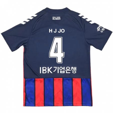 Kandiny Gyermek Jun-Hyun Jo #4 Kék Piros Hazai Jersey 2024/25 Mez Póló Ing