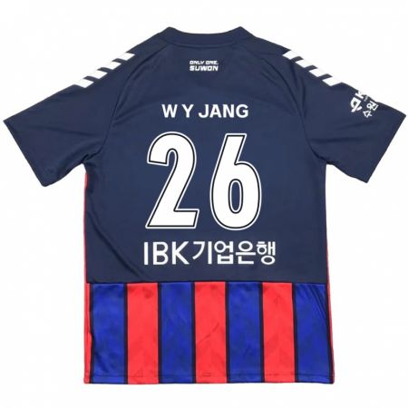 Kandiny Gyermek Young-Woo Jang #26 Kék Piros Hazai Jersey 2024/25 Mez Póló Ing