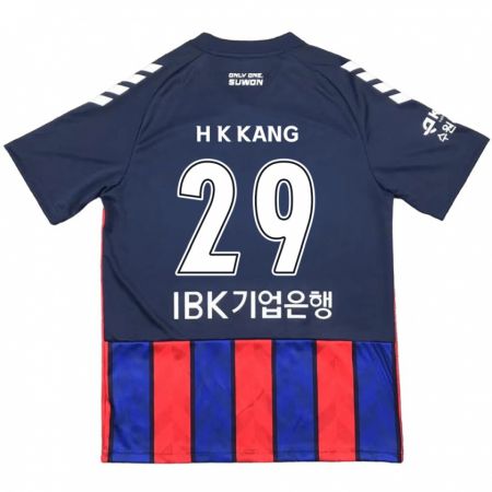 Kandiny Gyermek Kyo-Hun Kang #29 Kék Piros Hazai Jersey 2024/25 Mez Póló Ing