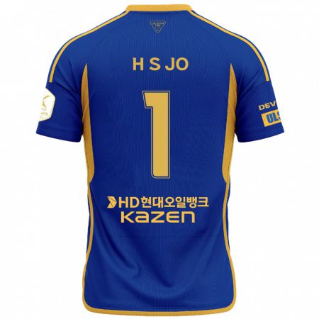 Kandiny Gyermek Su-Hyeok Jo #1 Kék Sárga Hazai Jersey 2024/25 Mez Póló Ing