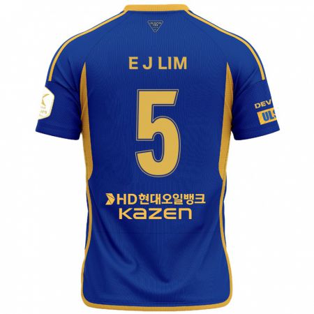 Kandiny Gyermek Jong-Eun Lim #5 Kék Sárga Hazai Jersey 2024/25 Mez Póló Ing