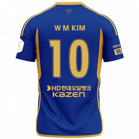 Kandiny Gyermek Min-Woo Kim #10 Kék Sárga Hazai Jersey 2024/25 Mez Póló Ing