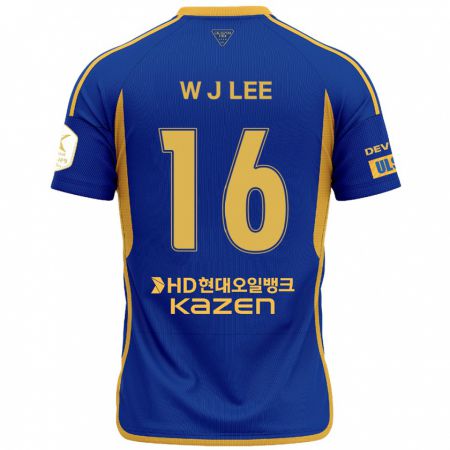 Kandiny Gyermek Jae-Wook Lee #16 Kék Sárga Hazai Jersey 2024/25 Mez Póló Ing