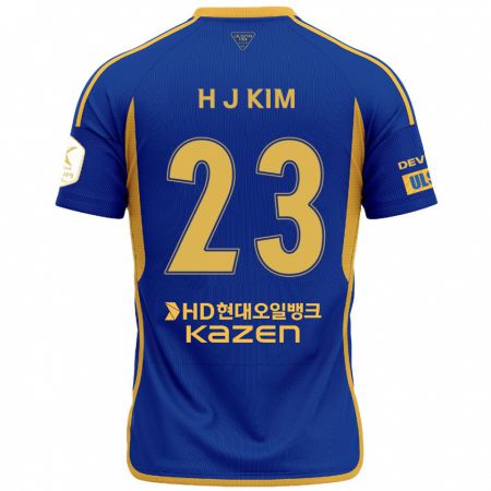 Kandiny Gyermek Ju-Hwan Kim #23 Kék Sárga Hazai Jersey 2024/25 Mez Póló Ing