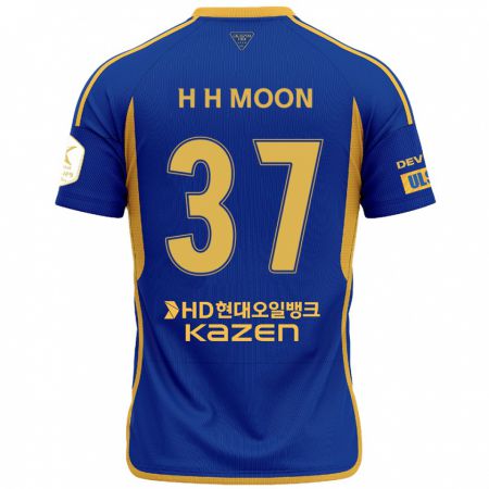 Kandiny Gyermek Hyeon-Ho Moon #37 Kék Sárga Hazai Jersey 2024/25 Mez Póló Ing