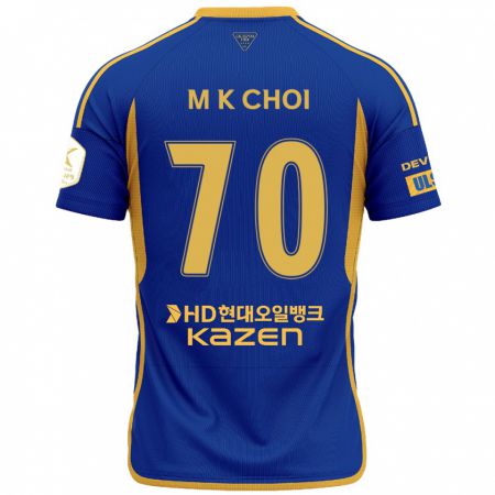 Kandiny Gyermek Kang-Min Choi #70 Kék Sárga Hazai Jersey 2024/25 Mez Póló Ing