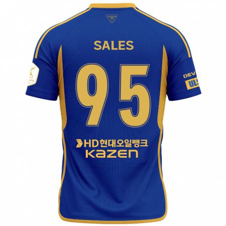 Kandiny Gyermek Matheus Sales #95 Kék Sárga Hazai Jersey 2024/25 Mez Póló Ing