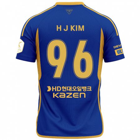 Kandiny Gyermek Ji-Hyun Kim #96 Kék Sárga Hazai Jersey 2024/25 Mez Póló Ing