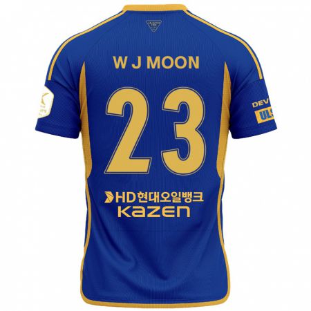 Kandiny Gyermek Ji-Won Moon #23 Kék Sárga Hazai Jersey 2024/25 Mez Póló Ing