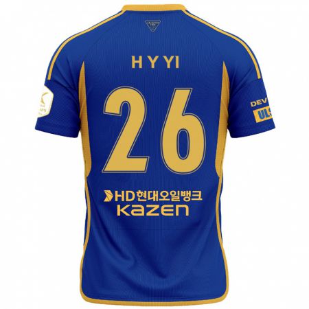 Kandiny Gyermek Yong-Hyeon Yi #26 Kék Sárga Hazai Jersey 2024/25 Mez Póló Ing