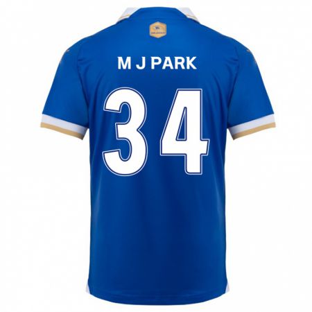 Kandiny Gyermek Ji-Min Park #34 Kék Fehér Hazai Jersey 2024/25 Mez Póló Ing