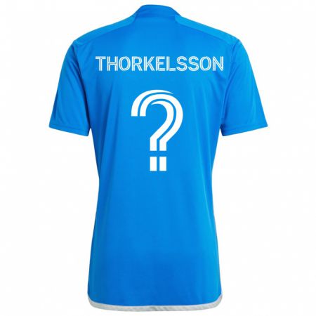 Kandiny Gyermek Róbert Orri Thorkelsson #0 Kék Fehér Hazai Jersey 2024/25 Mez Póló Ing