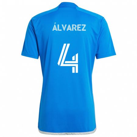 Kandiny Gyermek Fernando Álvarez #4 Kék Fehér Hazai Jersey 2024/25 Mez Póló Ing