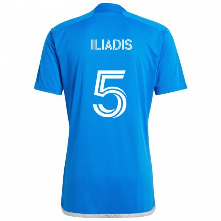 Kandiny Gyermek Ilias Iliadis #5 Kék Fehér Hazai Jersey 2024/25 Mez Póló Ing