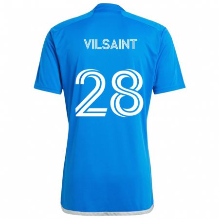 Kandiny Gyermek Jules-Anthony Vilsaint #28 Kék Fehér Hazai Jersey 2024/25 Mez Póló Ing