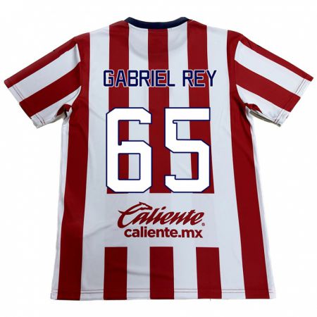 Kandiny Gyermek Luis Gabriel Rey #65 Piros Fehér Hazai Jersey 2024/25 Mez Póló Ing