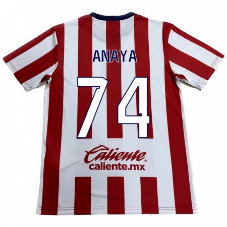 Kandiny Gyermek Mario Anaya #74 Piros Fehér Hazai Jersey 2024/25 Mez Póló Ing