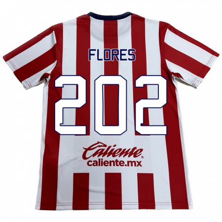 Kandiny Gyermek Daniel Flores #202 Piros Fehér Hazai Jersey 2024/25 Mez Póló Ing