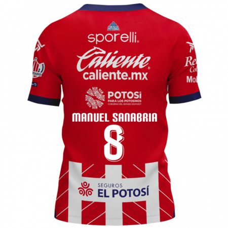 Kandiny Gyermek Juan Manuel Sanabria #8 Piros Fehér Hazai Jersey 2024/25 Mez Póló Ing