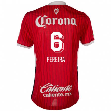 Kandiny Gyermek Federico Pereira #6 Piros Fehér Hazai Jersey 2024/25 Mez Póló Ing