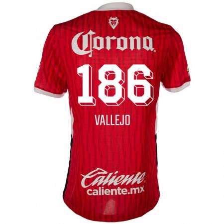 Kandiny Gyermek Saúl Vallejo #186 Piros Fehér Hazai Jersey 2024/25 Mez Póló Ing