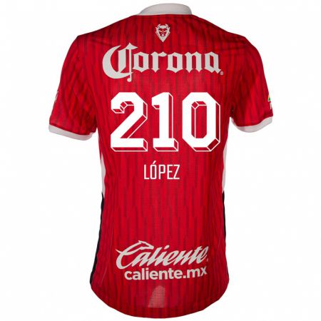 Kandiny Gyermek Juan López #210 Piros Fehér Hazai Jersey 2024/25 Mez Póló Ing