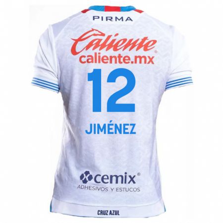 Kandiny Gyermek Luis Jiménez #12 Fehér Kék Idegenbeli Jersey 2024/25 Mez Póló Ing