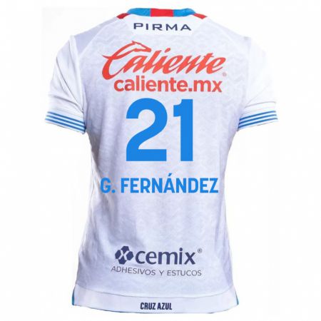 Kandiny Gyermek Gabriel Fernández #21 Fehér Kék Idegenbeli Jersey 2024/25 Mez Póló Ing