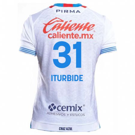 Kandiny Gyermek Luis Iturbide #31 Fehér Kék Idegenbeli Jersey 2024/25 Mez Póló Ing