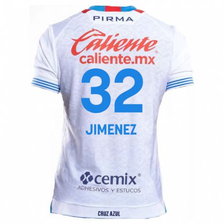 Kandiny Gyermek Cristian Jiménez #32 Fehér Kék Idegenbeli Jersey 2024/25 Mez Póló Ing