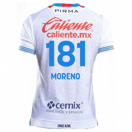 Kandiny Gyermek Roberto Moreno #181 Fehér Kék Idegenbeli Jersey 2024/25 Mez Póló Ing