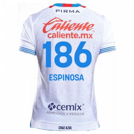 Kandiny Gyermek Brandón Espinosa #186 Fehér Kék Idegenbeli Jersey 2024/25 Mez Póló Ing