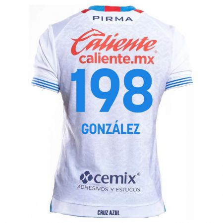 Kandiny Gyermek Kenneth González #198 Fehér Kék Idegenbeli Jersey 2024/25 Mez Póló Ing